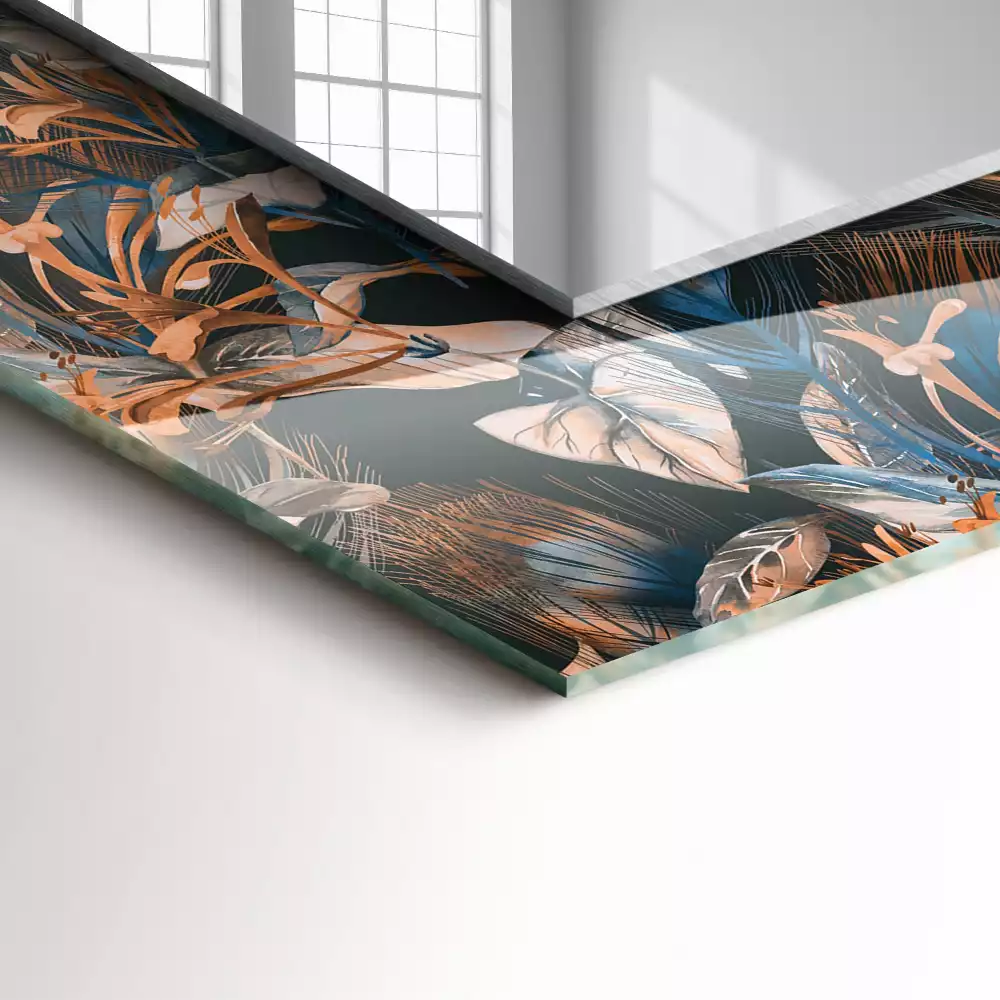 Oglindă decorativă de perete cu design floral