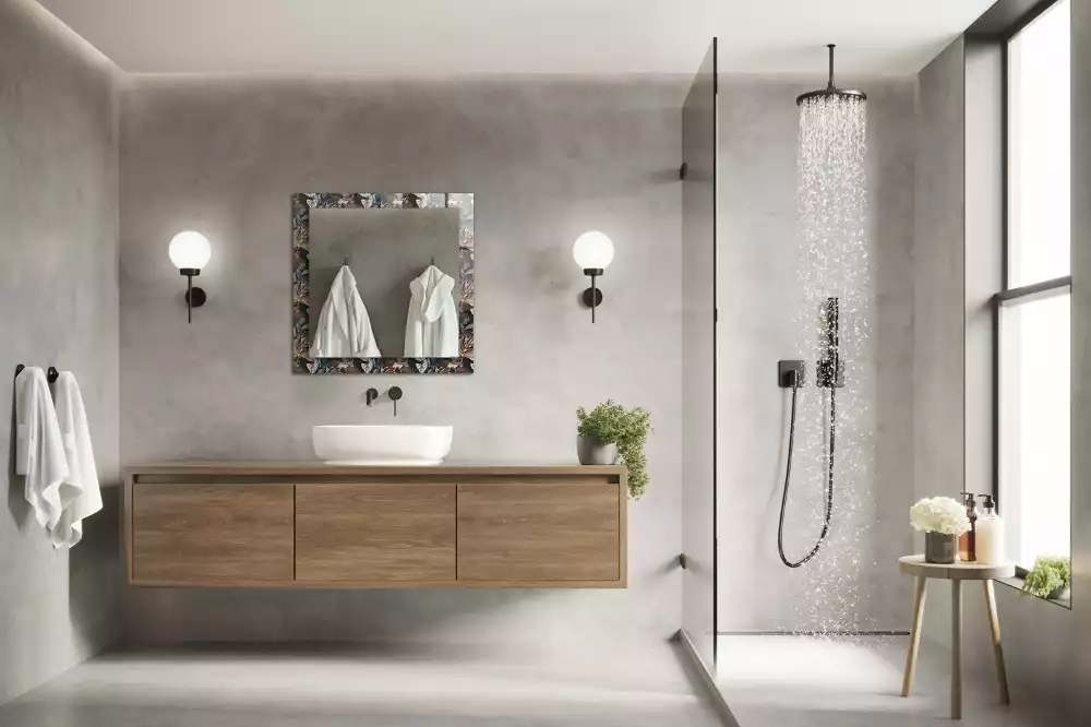 Oglindă decorativă de perete cu design floral