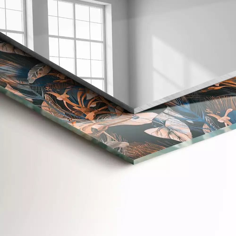 Oglindă decorativă de perete cu design floral