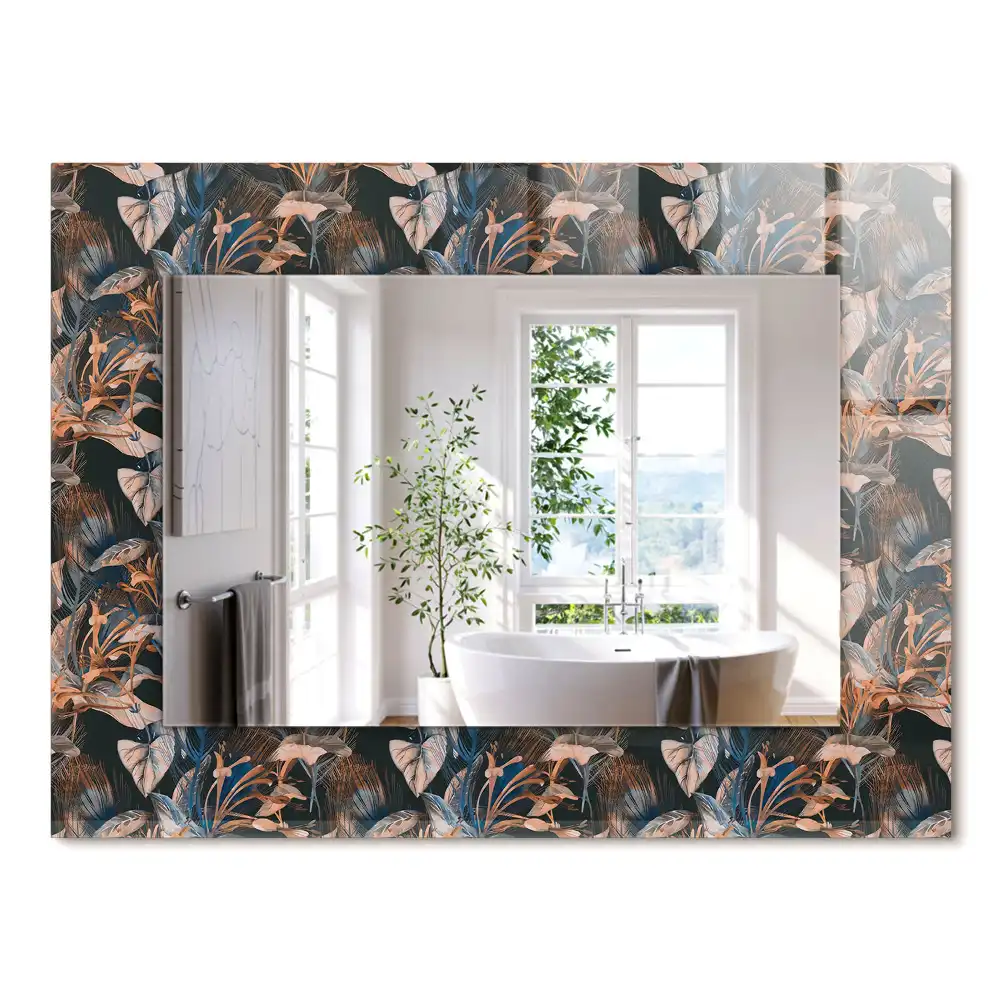 Oglindă decorativă de perete cu design floral