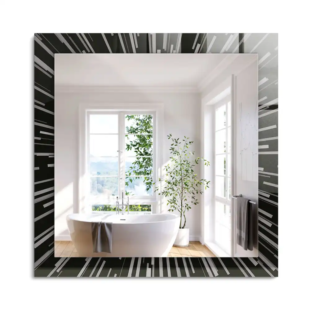 Oglindă decorativă dreptunghiulară cu efect de viteză a luminii