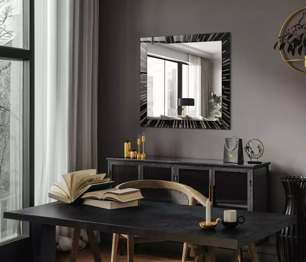 Oglindă decorativă dreptunghiulară cu efect de viteză a luminii