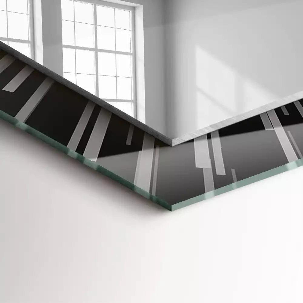 Oglindă decorativă dreptunghiulară cu efect de viteză a luminii