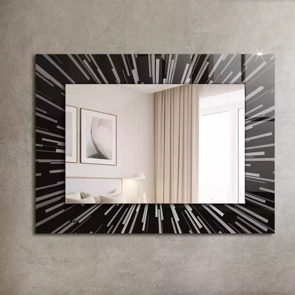 Oglindă decorativă dreptunghiulară cu efect de viteză a luminii