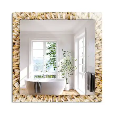 Oglindă decorativă de perete dreptunghiulară cu model zăbrele