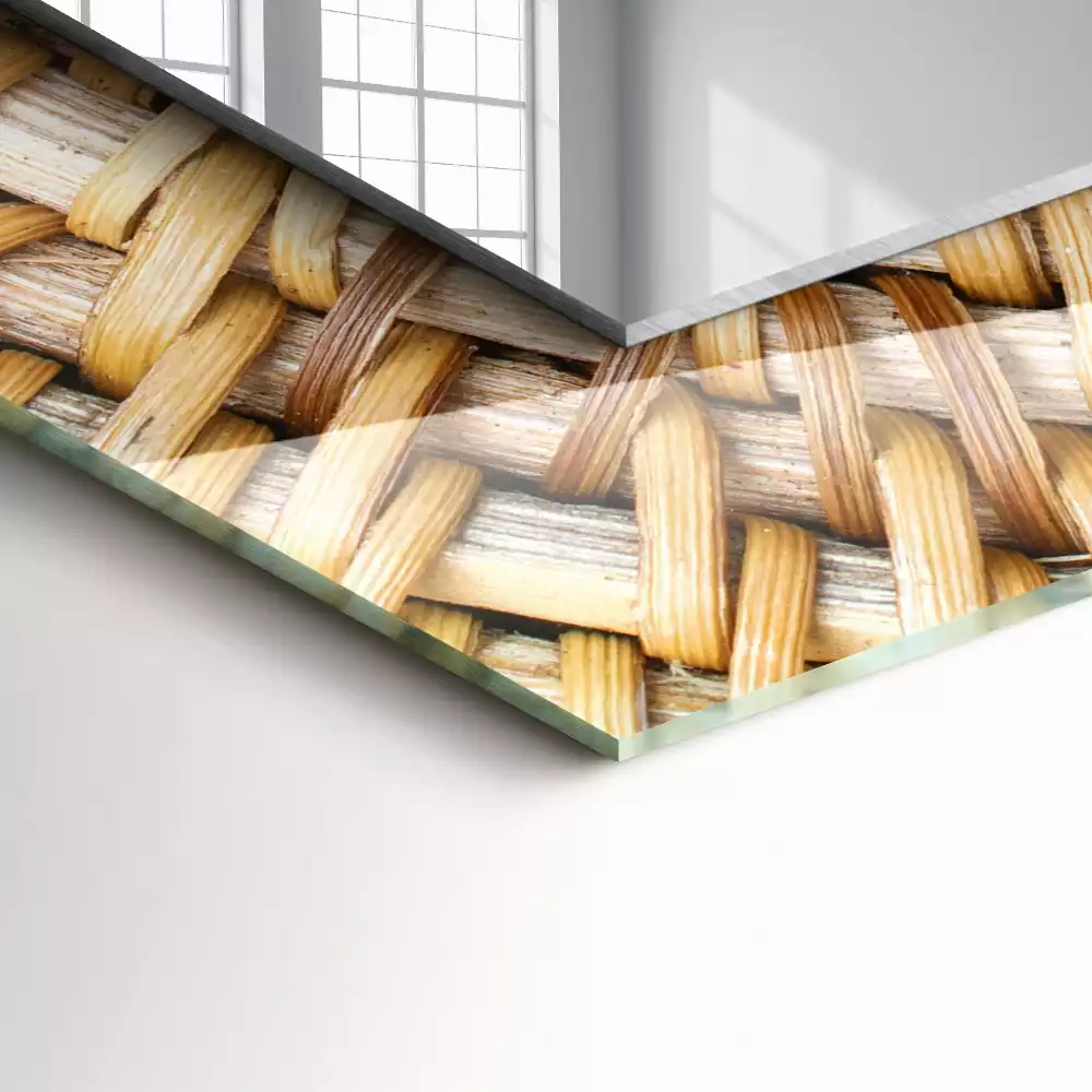 Oglindă decorativă de perete dreptunghiulară cu model zăbrele