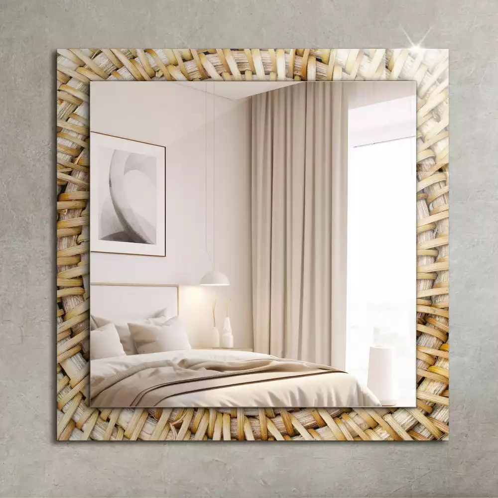Oglindă decorativă de perete dreptunghiulară cu model zăbrele