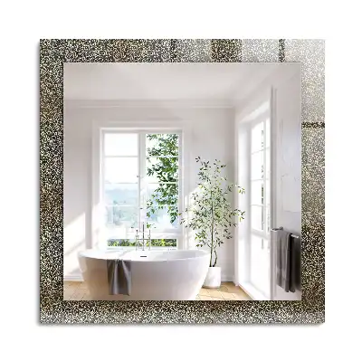 Oglindă dreptunghiulară cu model ornamental auriu imprimat