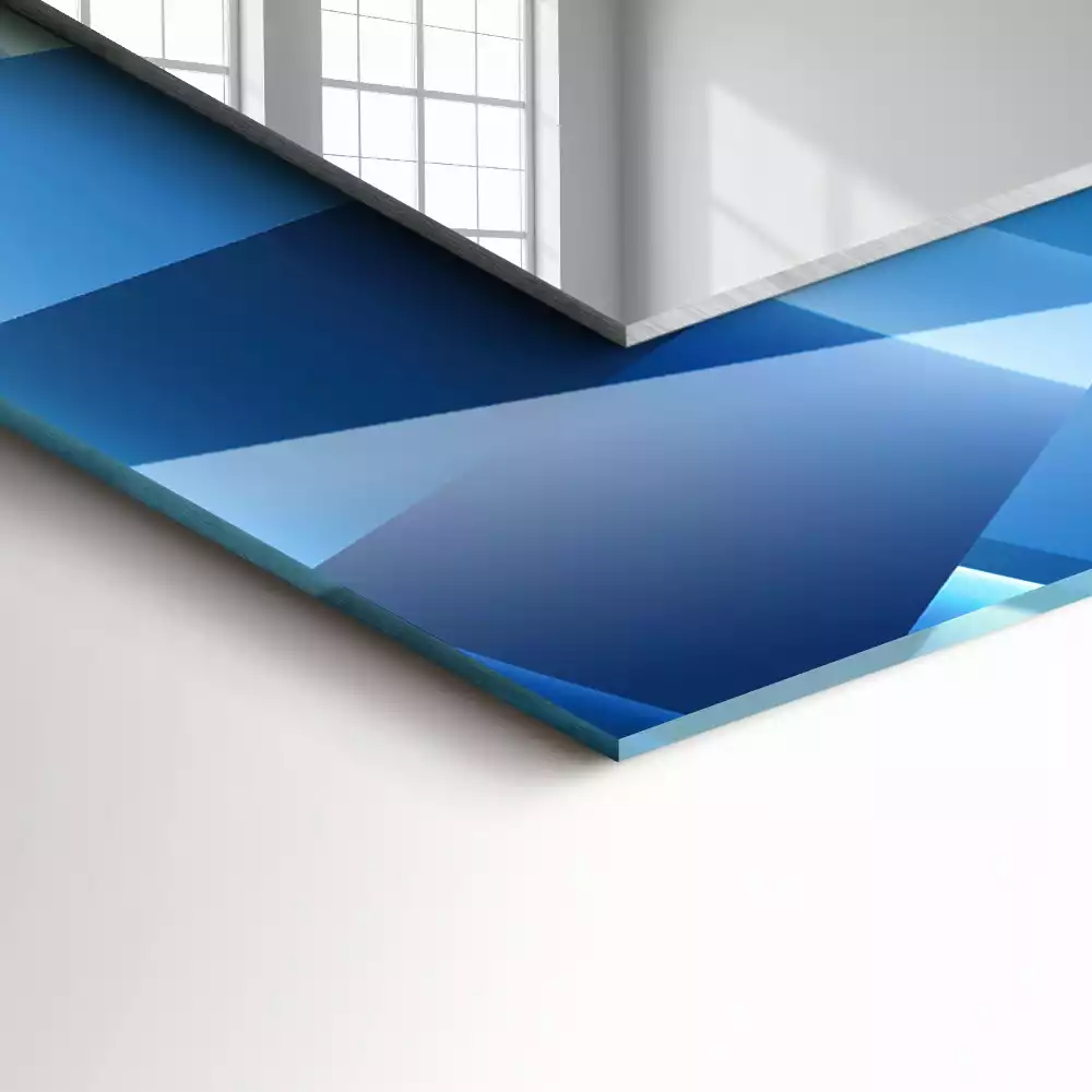 Oglindă decorativă de perete dreptunghiulară cu design abstract tip tunel