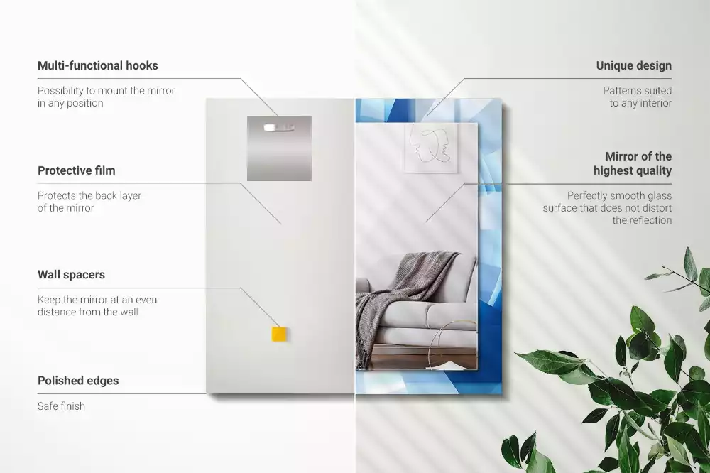 Oglindă decorativă de perete dreptunghiulară cu design abstract tip tunel