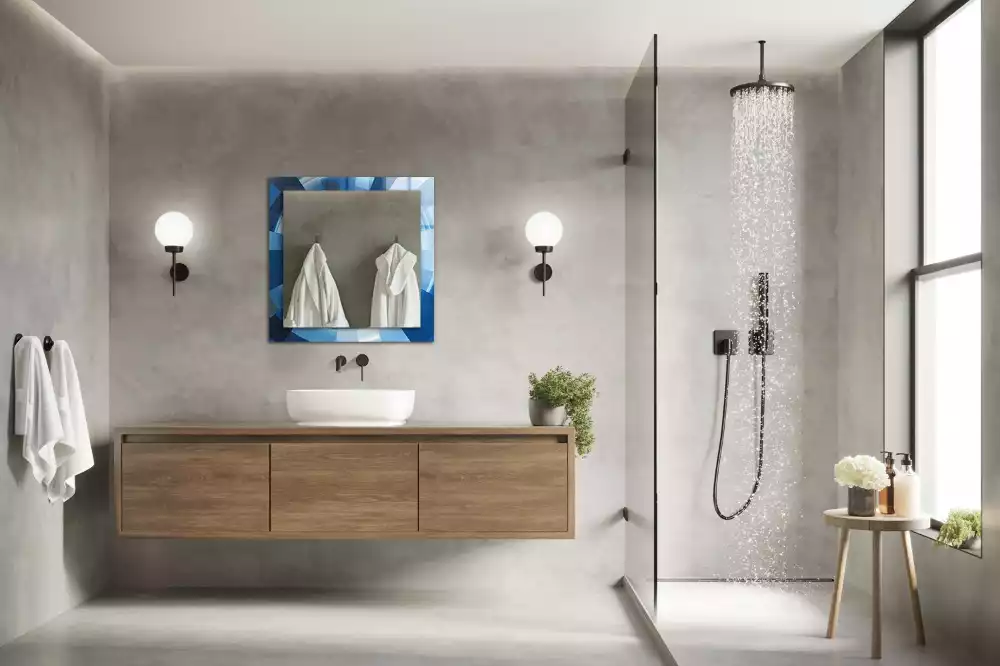 Oglindă decorativă de perete dreptunghiulară cu design abstract tip tunel