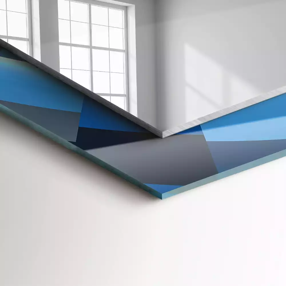 Oglindă decorativă de perete dreptunghiulară cu design abstract tip tunel