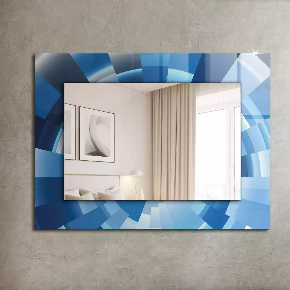 Oglindă decorativă de perete dreptunghiulară cu design abstract tip tunel