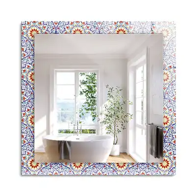 Oglindă dreptunghiulară cu decor mandala