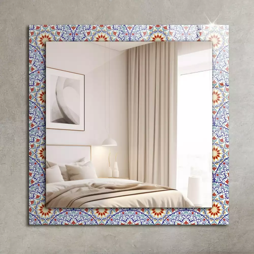 Oglindă dreptunghiulară cu decor mandala