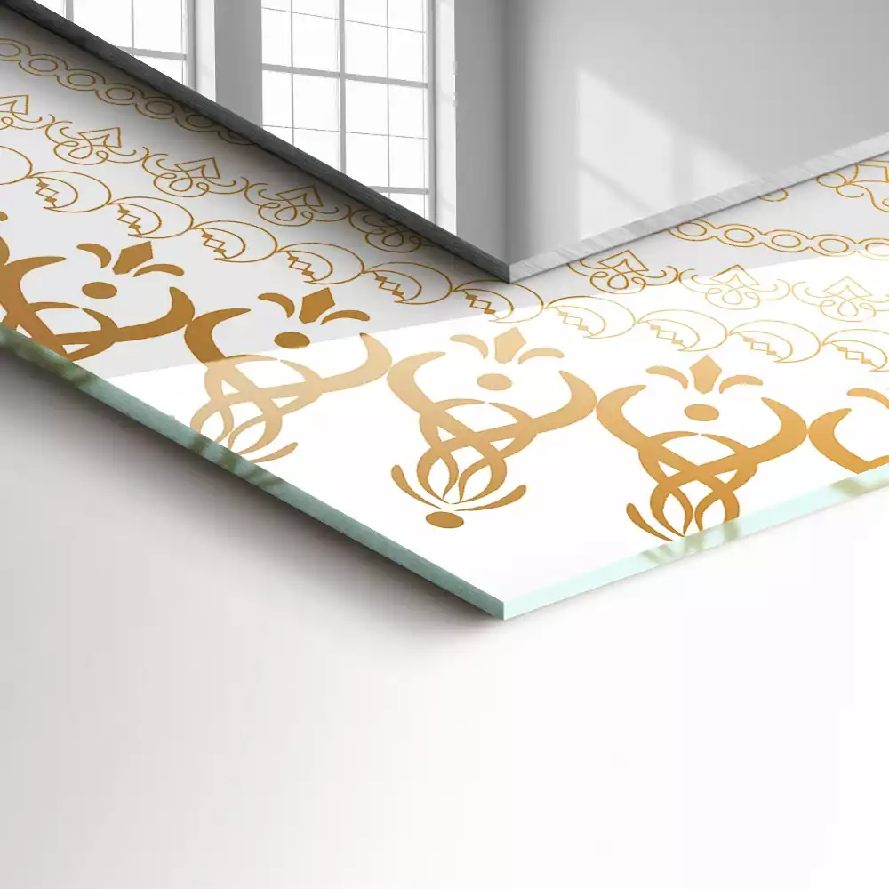 Oglindă decorativă de perete dreptunghiulară cu model mandala