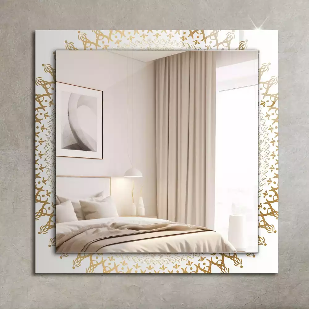 Oglindă decorativă de perete dreptunghiulară cu model mandala