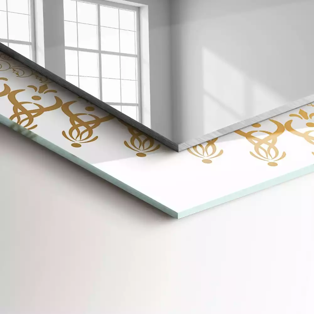 Oglindă decorativă de perete dreptunghiulară cu model mandala