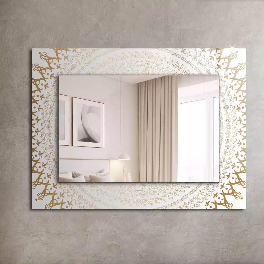 Oglindă decorativă de perete dreptunghiulară cu model mandala