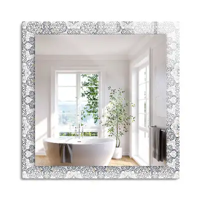Oglindă dreptunghiulară cu decor ornamental