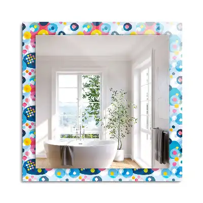 Oglindă dreptunghiulară cu imprimeu abstract colorat