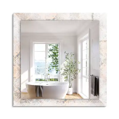Oglindă dreptunghiulară cu decor din plăci cu model