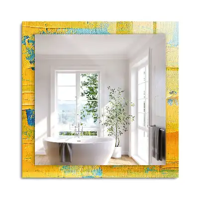Oglindă dreptunghiulară cu decor pictură abstractă în ulei