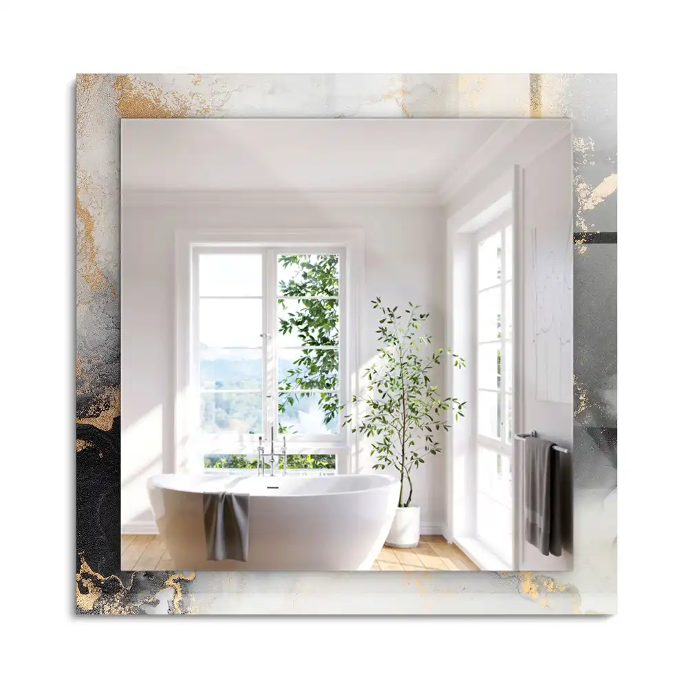 Oglindă decorativă dreptunghiulară cu design abstract de artă modernă