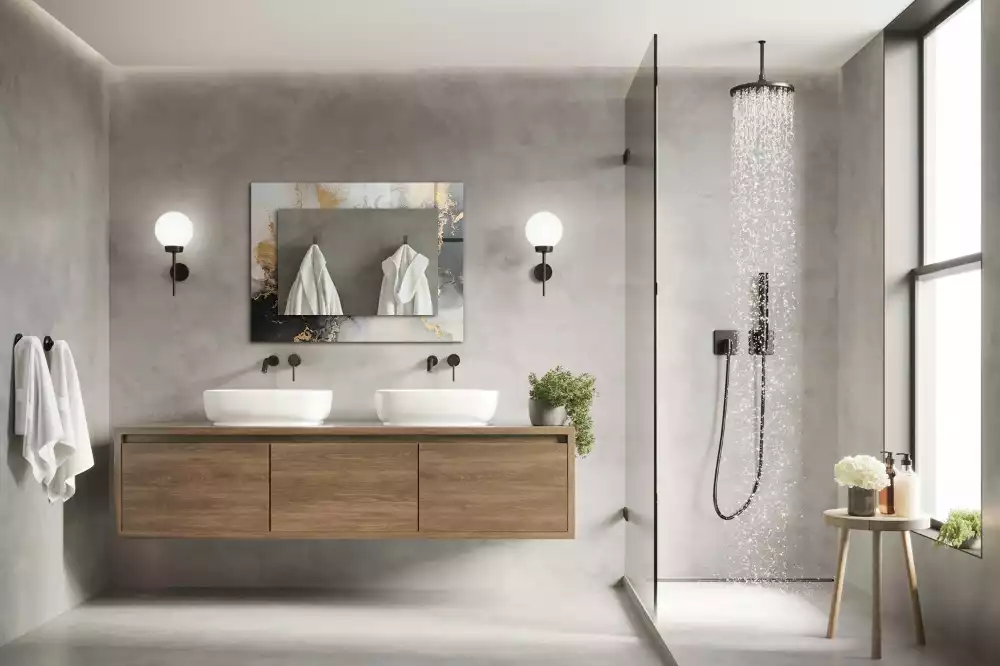Oglindă decorativă dreptunghiulară cu design abstract de artă modernă