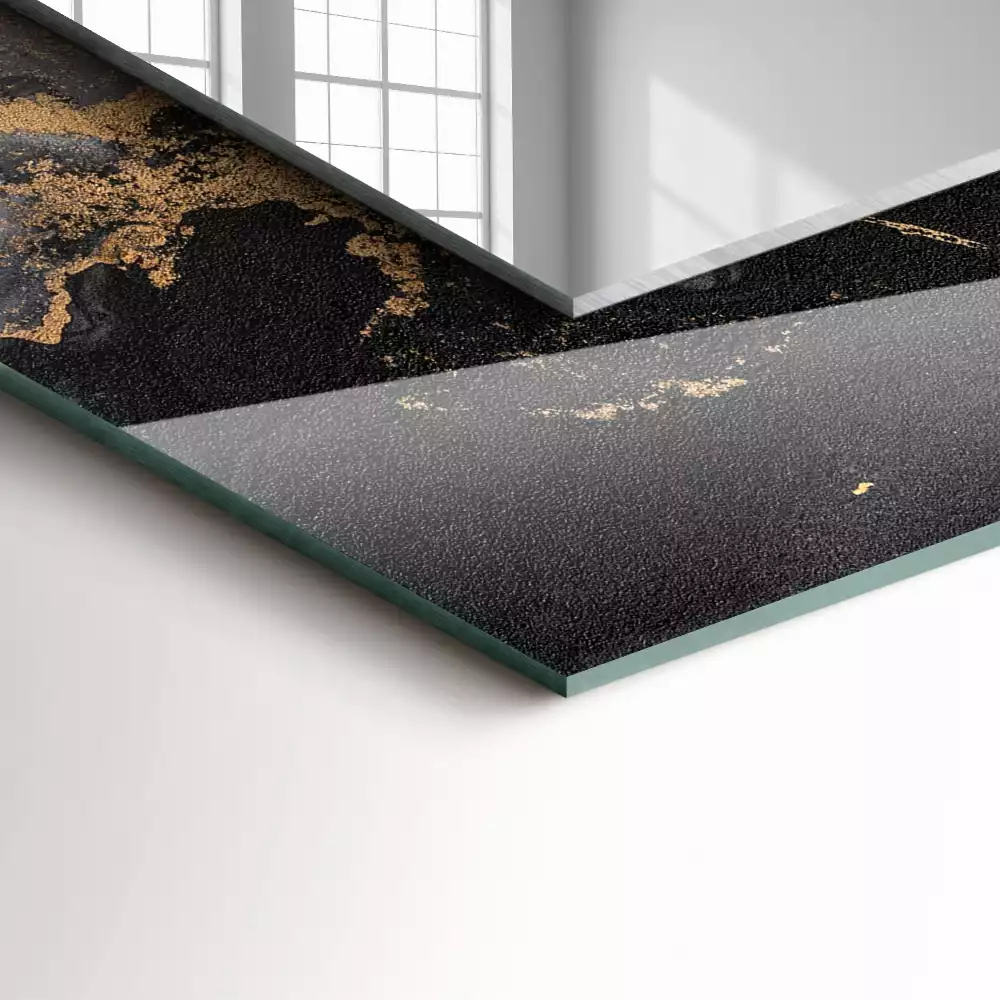 Oglindă decorativă dreptunghiulară cu design abstract de artă modernă