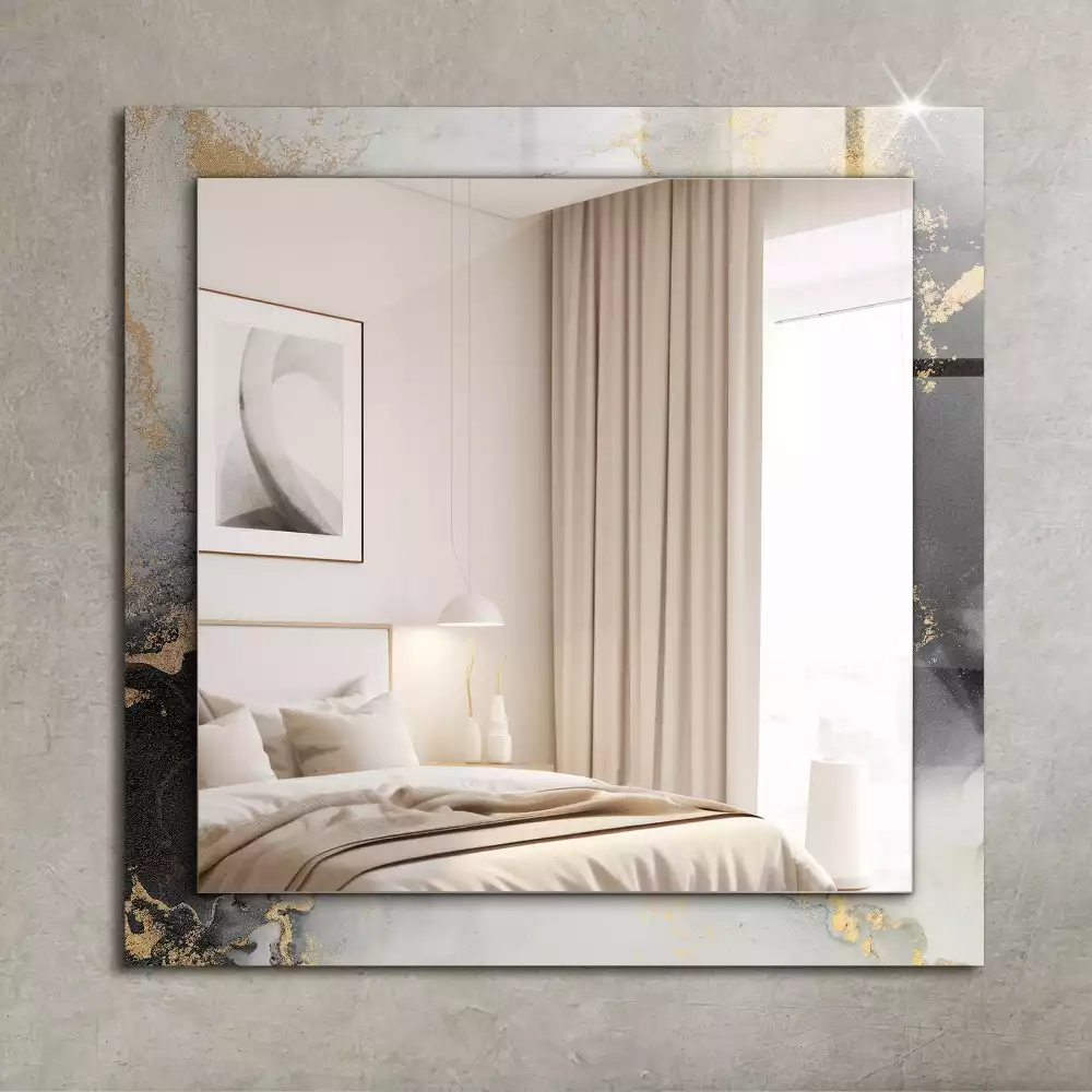 Oglindă decorativă dreptunghiulară cu design abstract de artă modernă