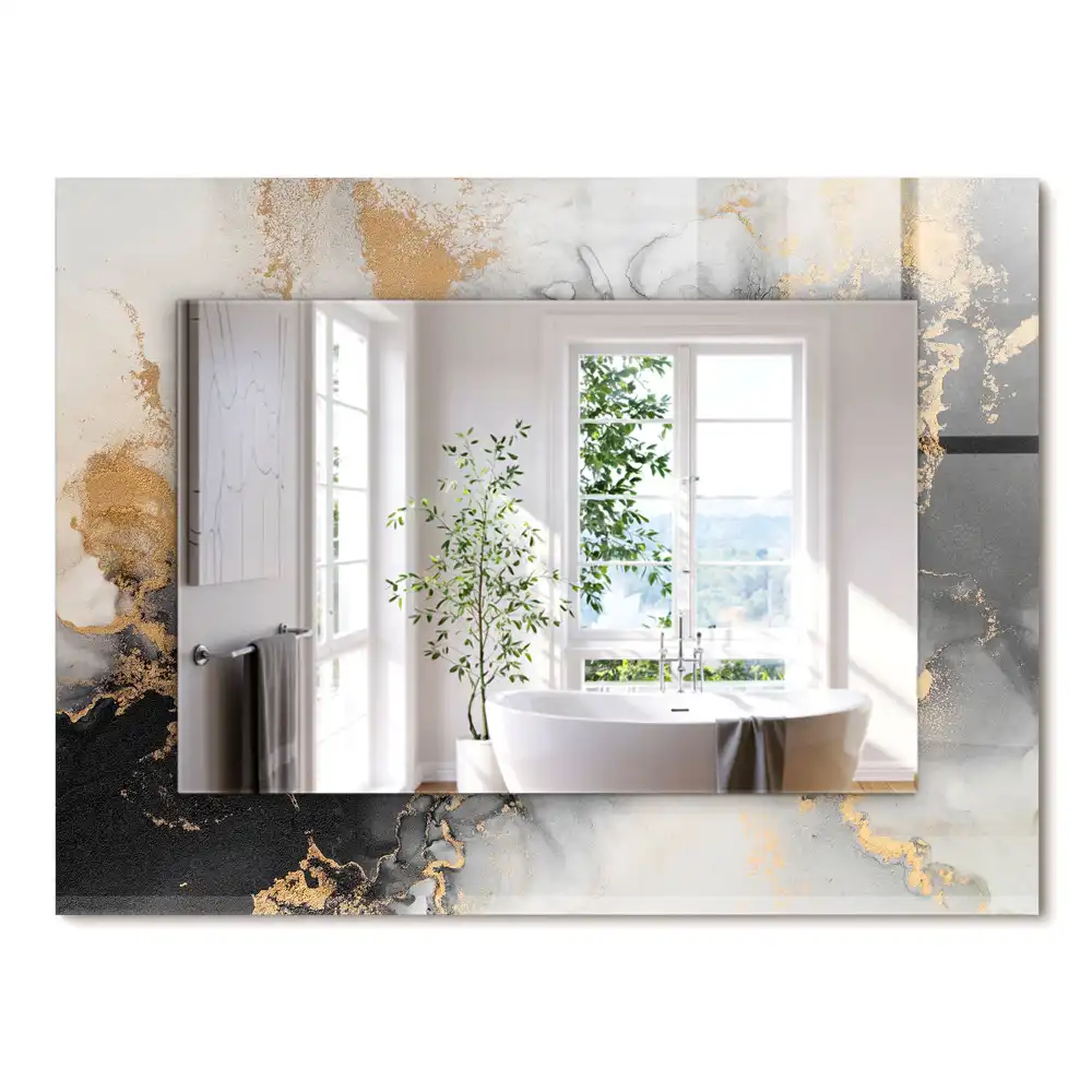 Oglindă decorativă dreptunghiulară cu design abstract de artă modernă