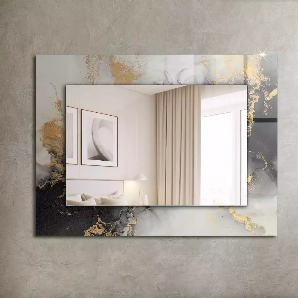 Oglindă decorativă dreptunghiulară cu design abstract de artă modernă