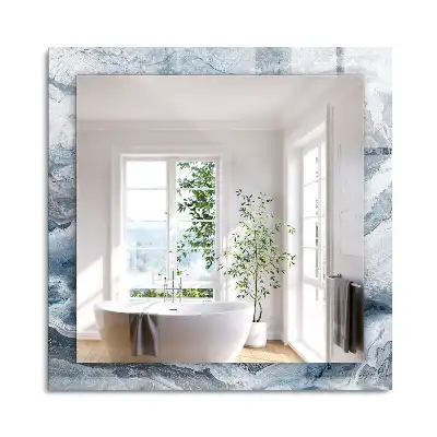 Oglindă decorativă dreptunghiulară cu ramă din marmură în nuanțe