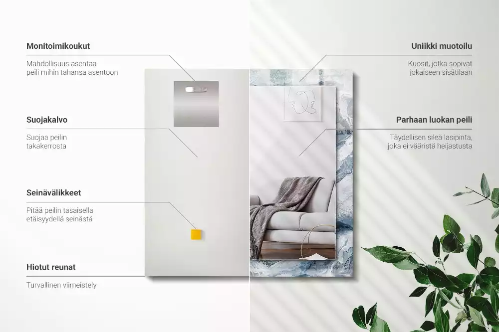 Oglindă decorativă dreptunghiulară cu ramă din marmură în nuanțe
