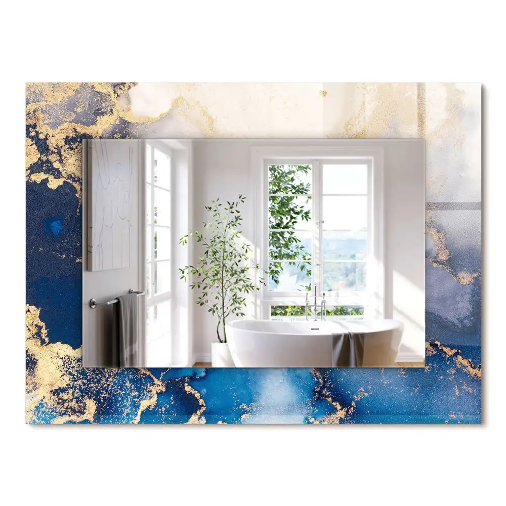 Oglindă dreptunghiulară decorativă cu design abstract