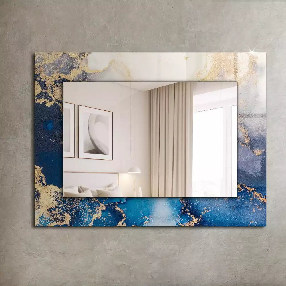 Oglindă dreptunghiulară decorativă cu design abstract