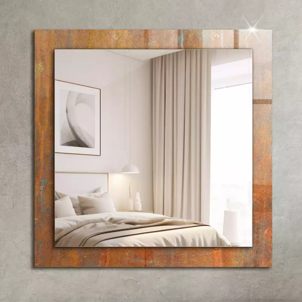 Oglindă dreptunghiulară cu imprimeu aspect metal ruginit