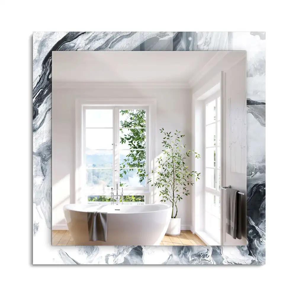 Oglindă decorativă de perete dreptunghiulară cu design abstract