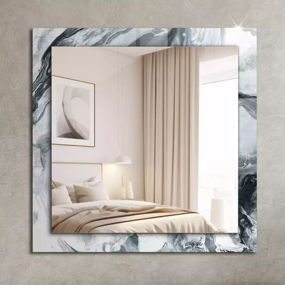 Oglindă decorativă de perete dreptunghiulară cu design abstract