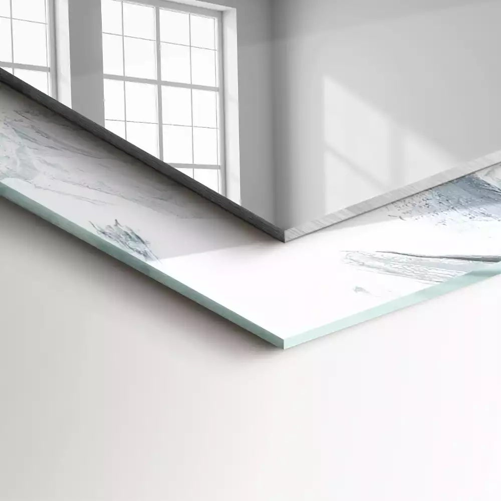 Oglindă decorativă de perete dreptunghiulară cu design abstract