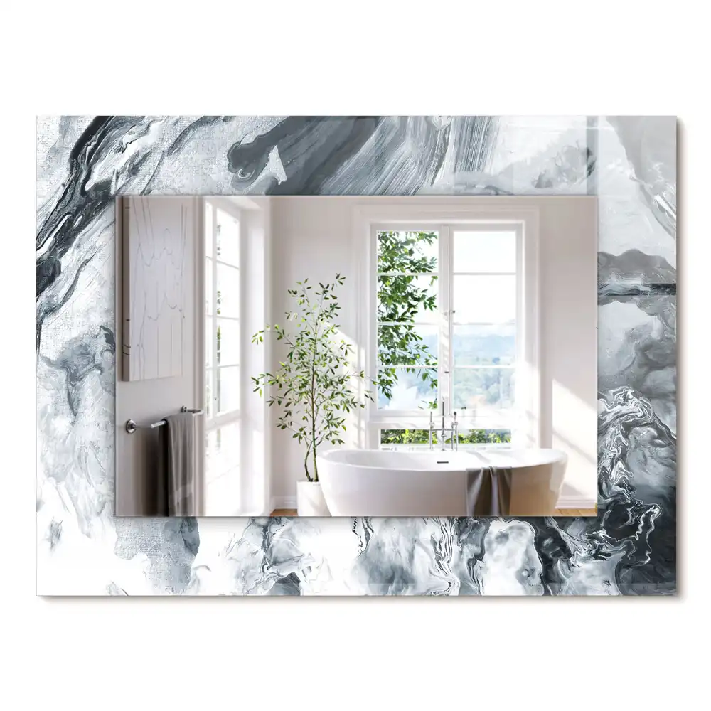 Oglindă decorativă de perete dreptunghiulară cu design abstract