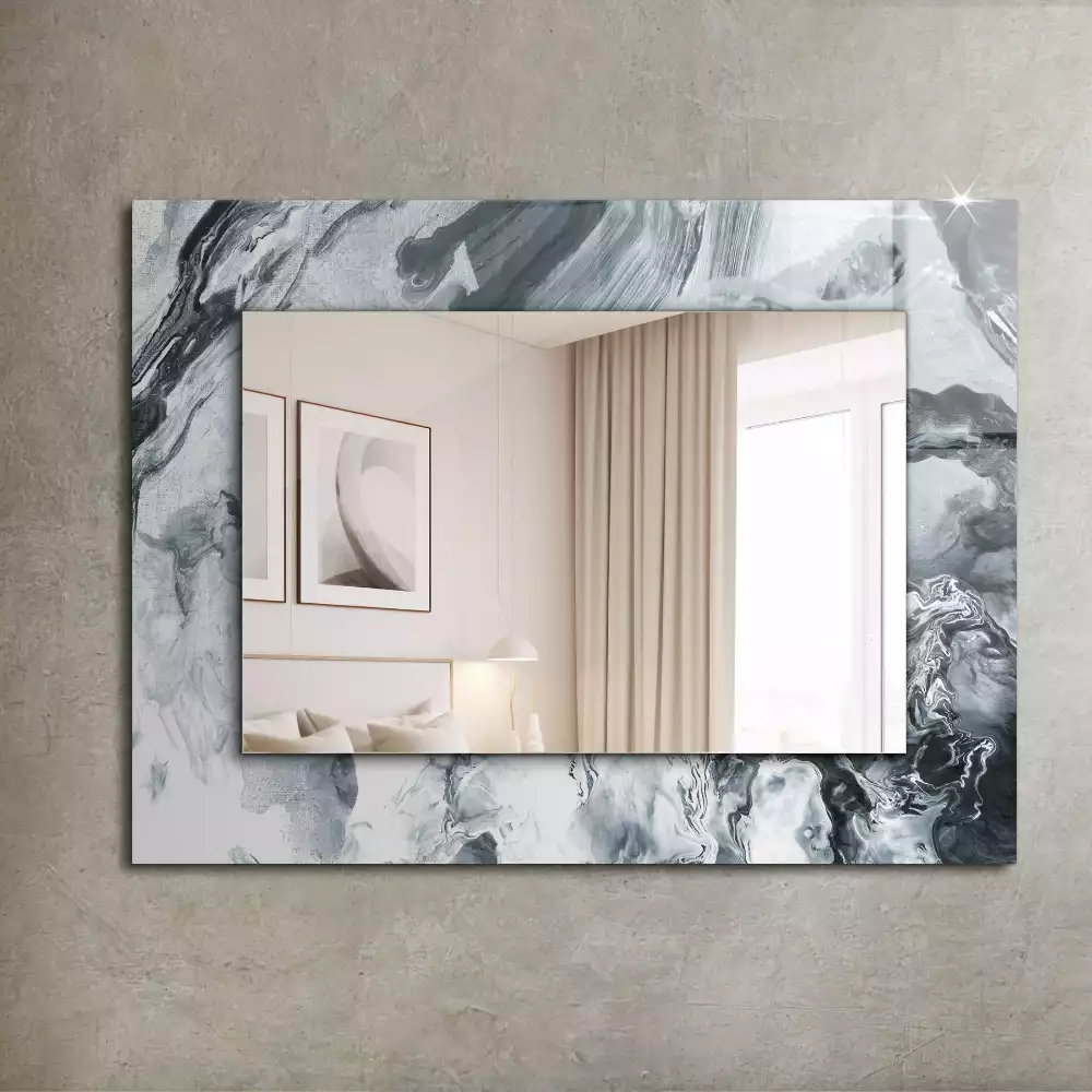 Oglindă decorativă de perete dreptunghiulară cu design abstract
