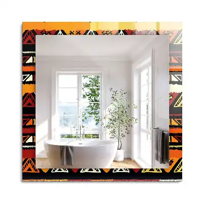 Oglindă dreptunghiulară cu decor etnic colorat