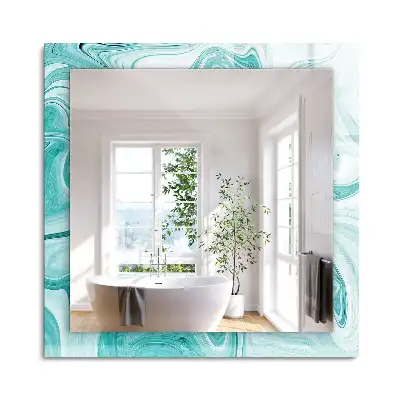 Oglindă decorativă de perete dreptunghiulară cu model abstract de marmură