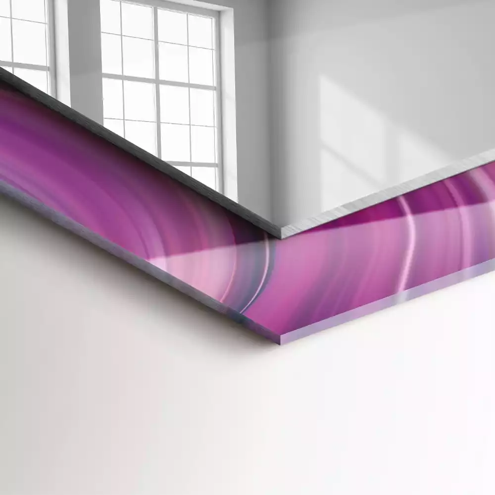 Oglindă dreptunghiulară cu imprimeu abstract valuri colorate