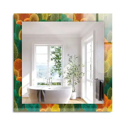 Oglindă decorativă dreptunghiulară cu model copaci de toamnă