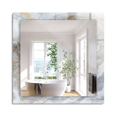 Oglindă dreptunghiulară decorativă de perete cu textură tip marmură