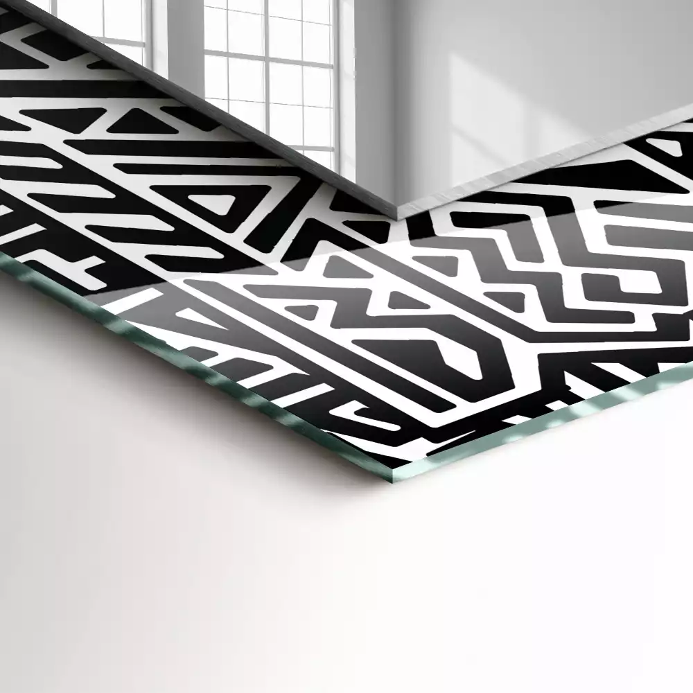 Oglindă dreptunghiulară cu imprimeu geometric