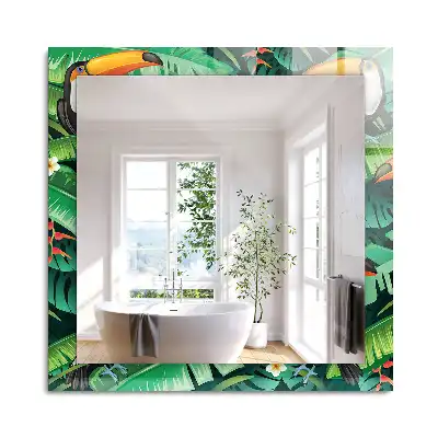 Oglindă dreptunghiulară decorativă de perete Tucanii părăsesc jungla